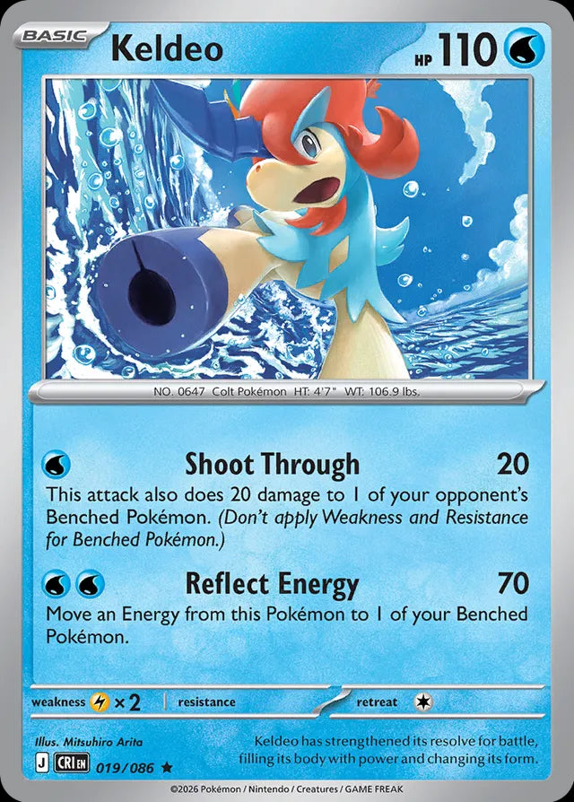 Chaos Rising Non - Holo Keldeo #019/86